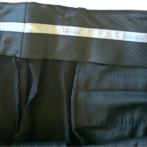 BLACK Perry Ellis Portfolio Mens Slacks - Picture 7 of 11